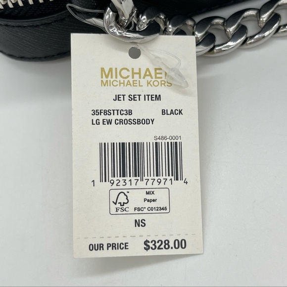 Michael Kors EW Crossbody Bag Black Leather - Picture 9 of 9